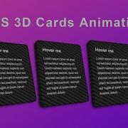 CSS 3D Card Hover Animation Cards Animation CSS