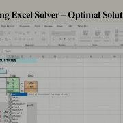 Linear Programming Part 5 Solving LPs Using Excel