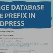 How To Change Database Table Prefix Through Plugin Database Prefix