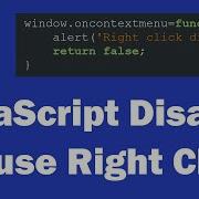 JavaScript Disable Mouse Right Click