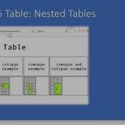 031 HTML5 Nested Table Example