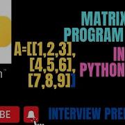 Matrix In Python Python Matrix Program Matrix Using List In Python Matrixinpython