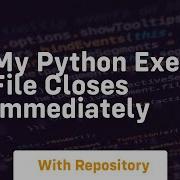 My Python Exe File Closes Immediately