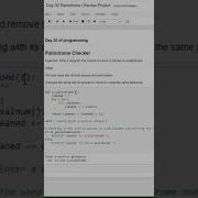 Palindrome Checker 100 Days Of Python Programming Day 30 Shorts Pythonchallenge