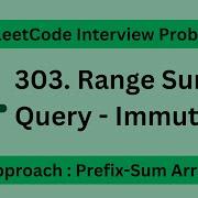 Leetcode 303 Range Sum Query Immutable Approach Prefix Sum Array Easy Javascript