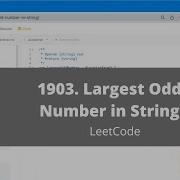 1903 Largest Odd Number In String LeetCode Javascript