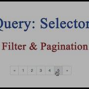 JQuery Selectors Custom Filter Pagination