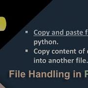 Copy Content Of One File Into Another File Using Python Python File Handling Tutorial For Beginners