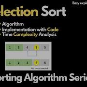 Sorting Series 2 Selection Sort Intuition Code Time Complexity Analysis Tamil