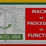 Macro Vs Procedure Vs Function In Excel VBA