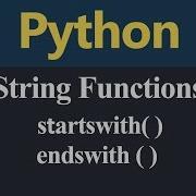 Startswith And Endswith String Functions In Python Hindi