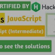 Hackerrank Certification For JavaScript Hackerrank Js Solutions