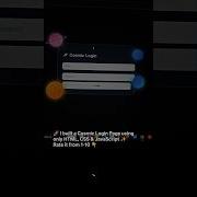 I Built A Cosmic Login Page Using Only HTML CSS JavaScript Rate It From 1 10 It Webdev