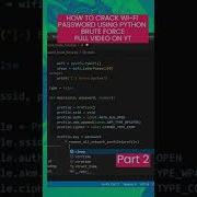 HOW TO CRACK WI FI PASSWORD USING PYTHON BRUTE FORCE PART 2