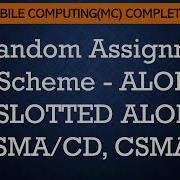 L34 2 Random Assignment Scheme ALOHA SLOTTED ALOHA CSMA CD CSMA CA Mobile Computing