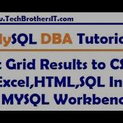 Export Grid Results To CSV JSON Excel HTML Or Other Formats In MYSQL Workbench MySQL Tutorial