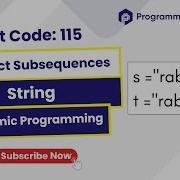 Leetcode 115 Distinct Subsequences Dynamic Programming