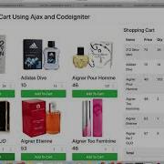 PHP CODEIGNITER 3 CART WITH AJAX JQUERY