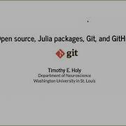 Open Source Julia Packages Git And GitHub