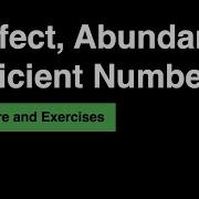 Deficient Perfect And Abundant Numbers