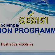 GE3151 PYTHON PROGRAMMING UNIT1 PART3