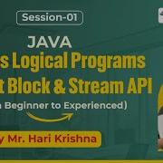 Session 1 Strings Logical Programs With Text Block And Stream API Hari Krishna Naresh IT