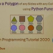 Draw A Polygon Of Any Sides With Any Color Using Python Function Python Programming Tutorial