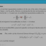 Modification Of RSA Cryptosystem RSA Over Matrices RSA Over Matrix Algebra