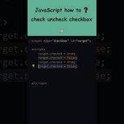 JavaScript How To Check Uncheck HTML Checkbox