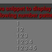 Number Pattern Program In Java