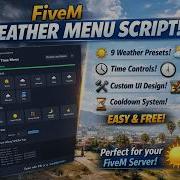 FREE FiveM Weather Menu Script Advanced UI Time Control 9 Weather Presets 2026