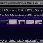 SQL Training Structured Query Language Tutorial The DROP USER And DROP ROLE Statements Lesson