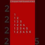 C Program Half Pyramid Of Numbers Right Triangle Numbers Pattern Shorts