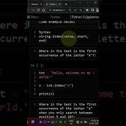 Index Find String Methods Python English Python Shorts