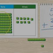 Addition To 100 Without Regrouping Base 10 Blocks And Place Value Chart