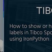 How To Show Or Hide Labels In Tibco Spotfire Using IronPython