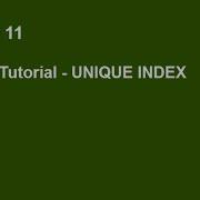 SQLite Tutorial Part 11 UNIQUE INDEX