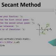 Secant Method With MATLAB Code
