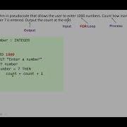 PSEUDOCODE 5 Question 4 Count Controlled Loop Example