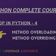 L22 Method Overloading Method Overriding In Python Python Complete Course
