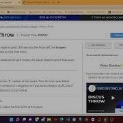 Codechef Long Challenge Discus Throw Problem Code DISCUS
