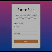 Multi Step Form With Step Progress Bar In HTML CSS JavaScript