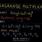LaGrange Multipliers Finding Maximum Or Minimum Values