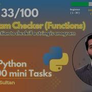 Python Function To Check If A String Is Anagram Task 33 100 Learn Python With 100 Tasks