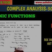 Real And Imaginary Part Of Analytic Functions Are Hormonic Harmonic Function Complex Analysis