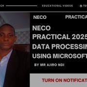 NECO 2025 Data Processing Practical On Microsoft Word WAEC