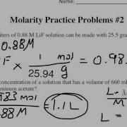 Working Out Answers To Molarity Practice Problems 2