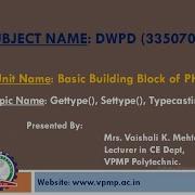 Variable Handling Function DWPD 3350702 Mrs Vaishali Mehta