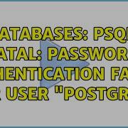 Databases Psql FATAL Password Authentication Failed For User Postgres 2 Solutions