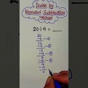 Division By Repeated Subtraction Method Divisiontricks Maths Division Mathshorts Mathstricks